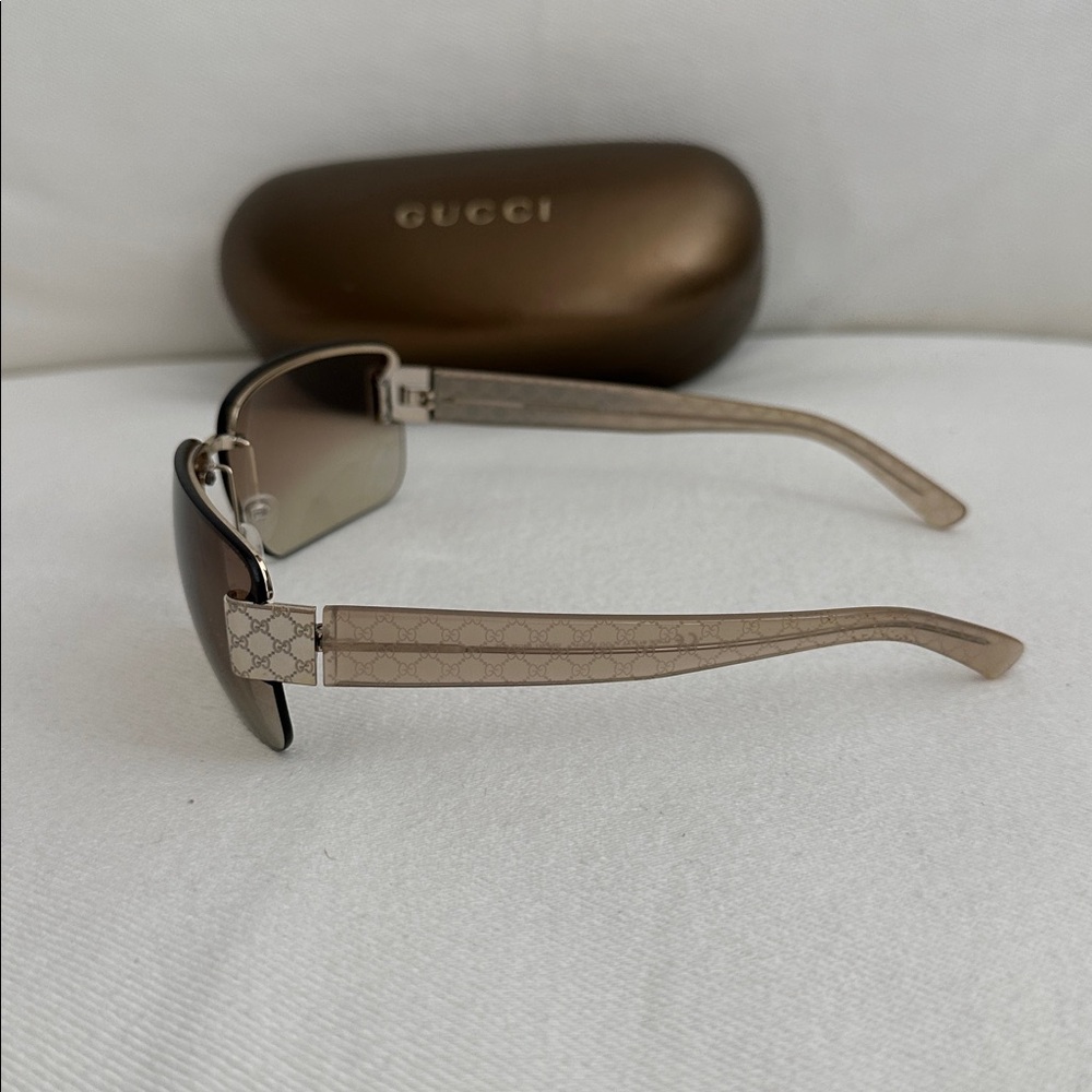 Gucci Vintage Tan Gradient Sunglasses - Picture 6 of 9